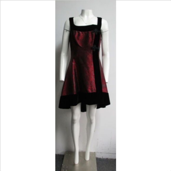 JACQUES FATH Black/Red brocade dress suit - Picture 5 of 8